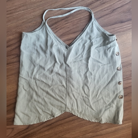 (M) Final Touch linen-like mint tank - Picture 4 of 4